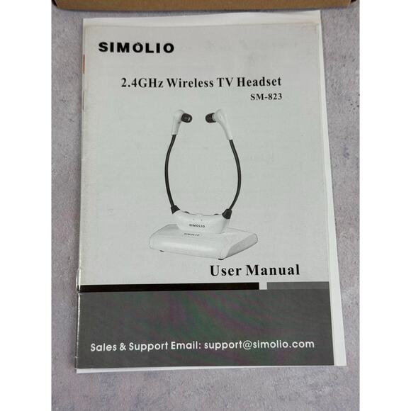 SIMOLIO SM823 Wireless Headphones for TV with Optical in Hearing Untested READ - Picture 4 of 7